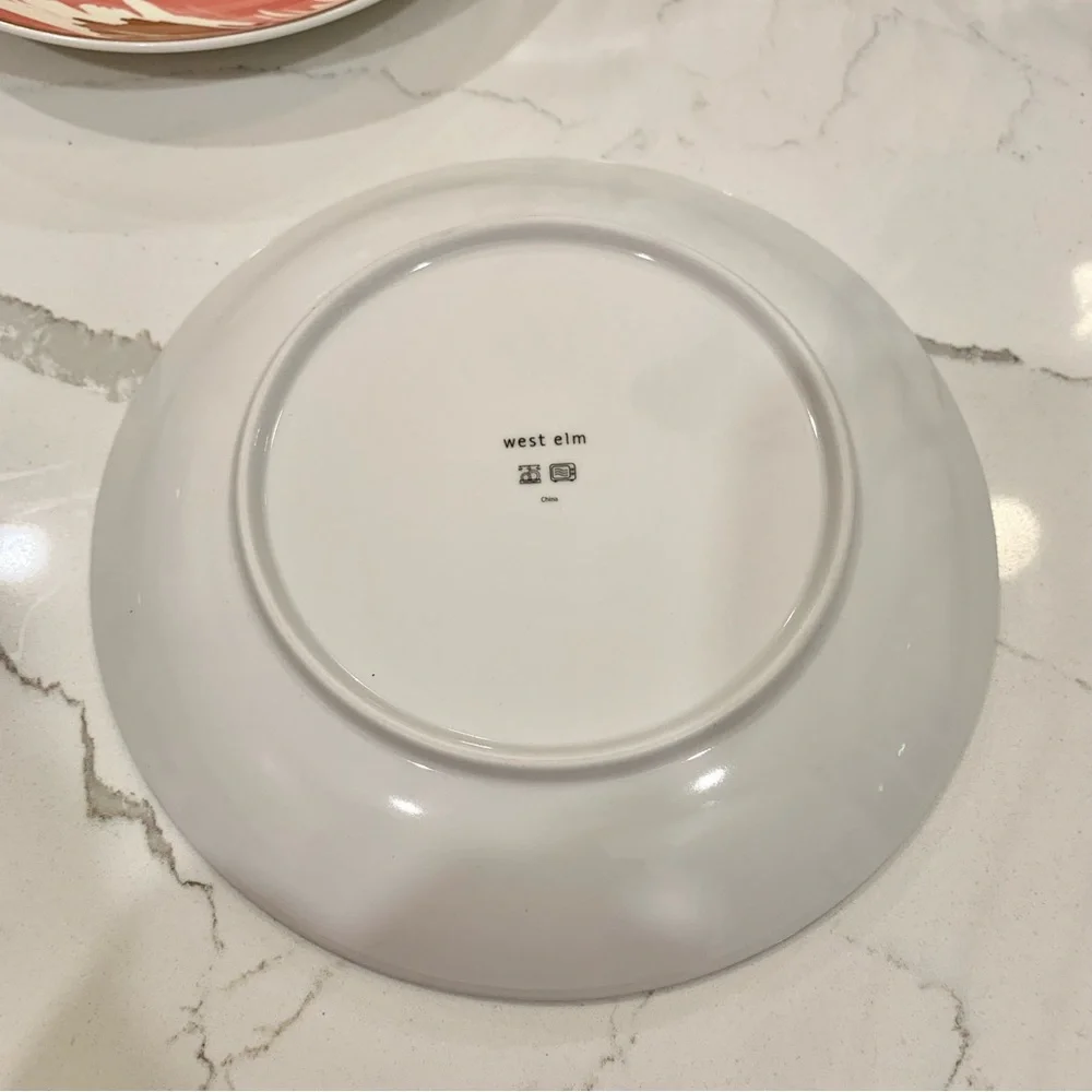 Blue Pink Gold Abstract Brush Strokes Salad Plate 9” - Picture 6 of 7